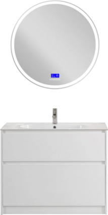Мебель для ванной комнаты BelBagno Kraft 100 напольная, bianco opaco, раковина LOV-1000-LVB