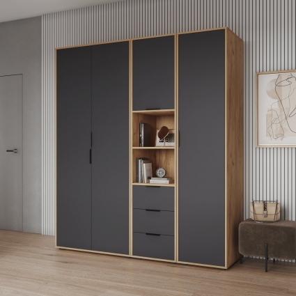 Гарнитур для прихожей Compass Оптима коричнево-серого цвета
