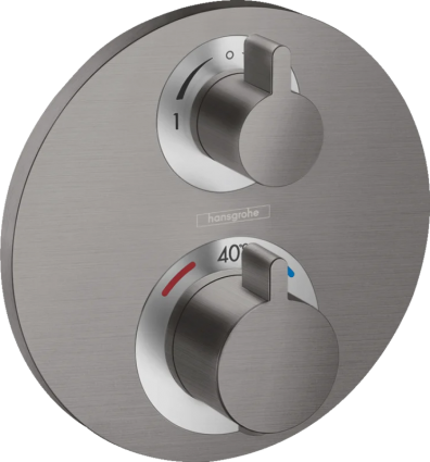Термостатический смеситель Hansgrohe Ecostat S 15758340 для душа, шлифованный черный хром
