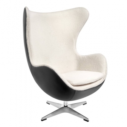 Кресло bradexhome Egg Style Chair бело-черного цвета