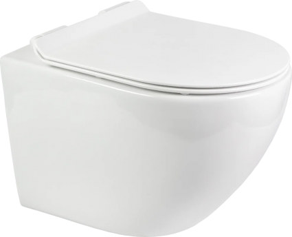 Унитаз подвесной BOND Oval F13-10 безободковый, с микролифтом, система смыва Tornado, белый