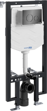 Система инсталляции для унитазов Wasserkraft Vils 56TLT.010.ME.PB02 с кнопкой смыва черной