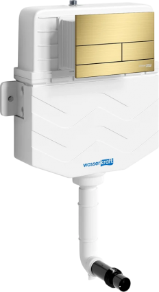 Смывной бачок скрытого монтажа Wasserkraft Aller 10TLT.031.ME.MG04 с кнопкой смыва матовое золото