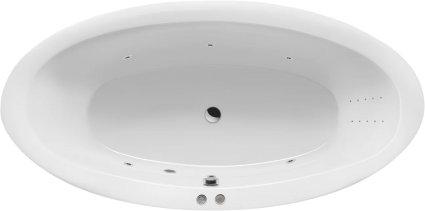 Акриловая ванна Excellent Lumina Line Nano 190x95 см, с гидромассажем, овальная, с каркасом, со сливом-переливом