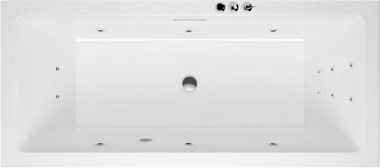 Акриловая ванна Excellent Heaven Slim Smart 170x75 см, с гидромассажем, с каркасом, со сливом-переливом