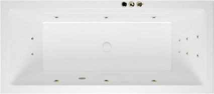 Акриловая ванна Excellent Heaven Slim Smart 170x75 см, с гидромассажем, с каркасом, со сливом-переливом, фурнитура бронза