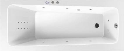 Акриловая ванна Excellent Ava Smart Nano 160x70 см, с гидромассажем, с каркасом, со сливом-переливом