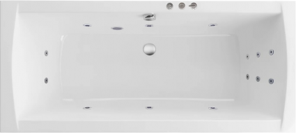 Акриловая ванна Excellent Aquaria Lux Slim Smart 180x80 см, с гидромассажем, с каркасом, со сливом-переливом