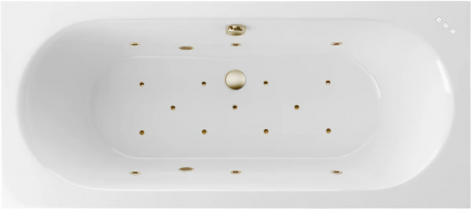 Акриловая ванна Excellent Oceana Relax 170x75 см, с гидромассажем, с каркасом, со сливом-переливом, фурнитура бронза