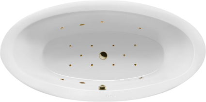 Акриловая ванна Excellent Lumina Relax 190x95 см, с гидромассажем, овальная, с каркасом, со сливом-переливом, фурнитура бронза