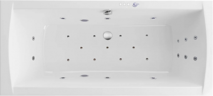 Акриловая ванна Excellent Aquaria Lux Slim Ultra 180x80 см, с гидромассажем, с каркасом, со сливом-переливом