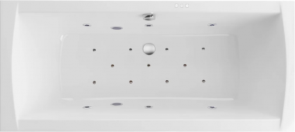 Акриловая ванна Excellent Aquaria Lux Slim Relax 180x80 см, с гидромассажем, с каркасом, со сливом-переливом