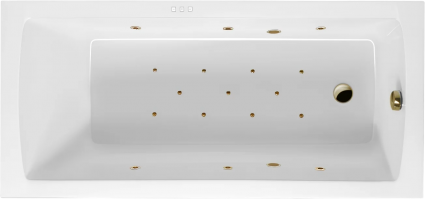 Акриловая ванна Excellent Aquaria Relax 160x70 см, с гидромассажем, с каркасом, со сливом-переливом, фурнитура бронза