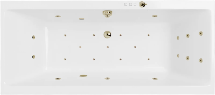 Акриловая ванна Excellent Pryzmat Ultra 200x90 см, с гидромассажем, с каркасом, со сливом-переливом, фурнитура бронза