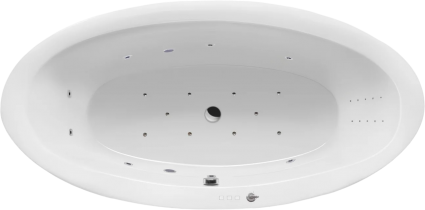 Акриловая ванна Excellent Lumina Ultra Nano 190x95 см, с гидромассажем, овальная, с каркасом, со сливом-переливом