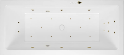 Акриловая ванна Excellent Heaven Slim Ultra 160x75 см, с гидромассажем, с каркасом, со сливом-переливом, фурнитура бронза