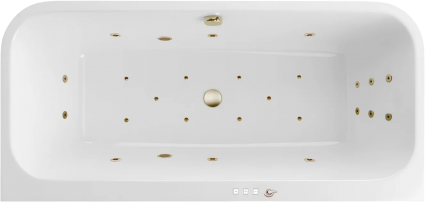 Акриловая ванна Excellent Arana Ultra 180x85 см, с гидромассажем, с каркасом, со сливом-переливом, фурнитура бронза