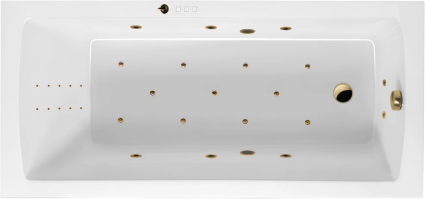 Акриловая ванна Excellent Aquaria Ultra Nano 150x70 см, с гидромассажем, с каркасом, со сливом-переливом, фурнитура золото