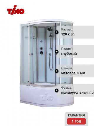 Душевая кабина Timo Standart T-6620SFL Silver Fabric L с высоким поддоном