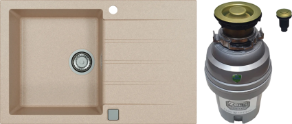 Комплект Мойка кухонная Alveus Cadit Granital 20 terra + Измельчитель Zorg ZR-75 D BRONZE