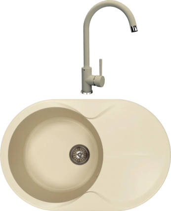 Комплект Мойка кухонная Florentina Лацио 780 шампань + Смеситель Альфа FL шампань