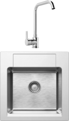 Комплект Мойка кухонная Tolero Twist TTS-500 туман + Смеситель MEGA Ege MG-PL10 хром