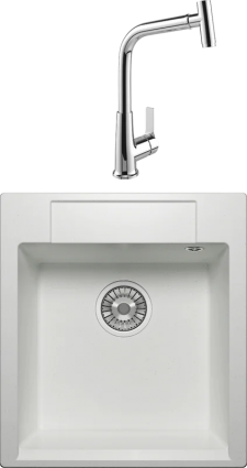 Комплект Мойка кухонная Tolero Classic R-117 туман + Смеситель MEGA Life MG-TK09 хром