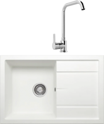 Комплект Мойка кухонная Tolero Classic R-112 туман + Смеситель MEGA Ege MG-PL10 хром