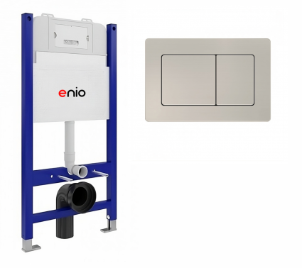 Система инсталляции для подвесных унитазов Enio Tecnico 50 с кнопкой Quadro матовая нержавеющая сталь