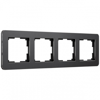 Рамка Werkel Platinum на 4 поста черный алюминий W0042608 4690389184512