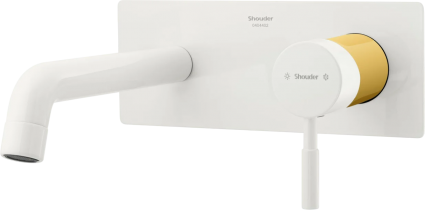 Смеситель для раковины Shouder Rogen 0250216 слоновая кость, золото
