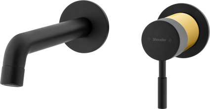 Смеситель для раковины Shouder Rogen 0251617 черный, золото