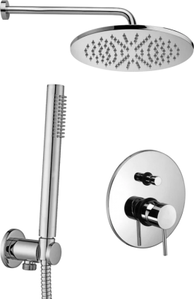 Душевой комплект Paffoni Light KITLIG015CRKING С ВНУТРЕННЕЙ ЧАСТЬЮ, верхний душ 30 см, хром