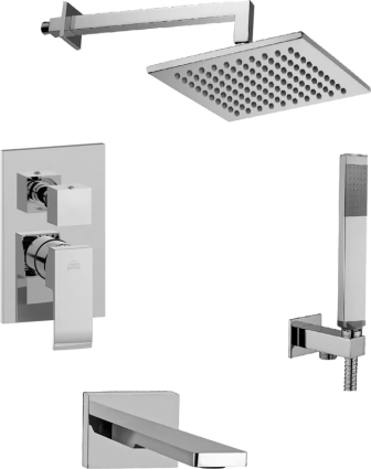 Душевой комплект Paffoni Elle KITEL019CR120 С ВНУТРЕННЕЙ ЧАСТЬЮ, верхний душ 20 см, хром