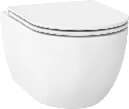 Унитаз подвесной Wellsee Chalice Perfection 182608001 безободковый, с микролифтом, матовый белый