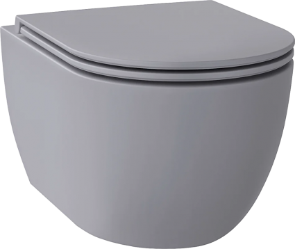 Унитаз подвесной Wellsee Chalice Perfection 182610001 безободковый, с микролифтом, матовый серый