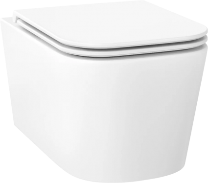 Унитаз подвесной Wellsee Graceful Pro 182601001 безободковый, с микролифтом, глянцевый белый