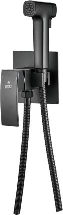 Гигиенический душ Rose R1505H-2 со смесителем, С ВНУТРЕННЕЙ ЧАСТЬЮ, черный
