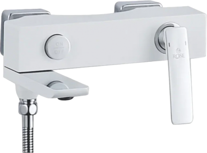 Смеситель для ванны с душем Rose R2702F белый, хром