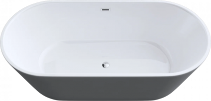 Овальная ванна акриловая Art&Max AM-520-1500-790 150x80 см, белая, отдельностоящая, со сливом-переливом, с донным клапаном