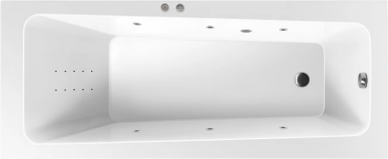 Акриловая ванна Excellent Ava Line Nano 170x70 см, белая, с гидромассажем/джакузи, с каркасом, встраиваемая, со сливом-переливом