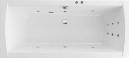 Акриловая ванна Excellent Aquaria Lux Slim Line 180x80 см, белая, с гидромассажем/джакузи, с каркасом, встраиваемая, со сливом-переливом