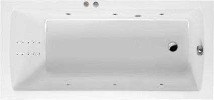 Акриловая ванна Excellent Aquaria Line Nano 160x70 см, белая, с гидромассажем/джакузи, с каркасом, встраиваемая, со сливом-переливом