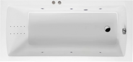 Акриловая ванна Excellent Aquaria Line Nano 140x70 см, белая, с гидромассажем/джакузи, с каркасом, встраиваемая, со сливом-переливом