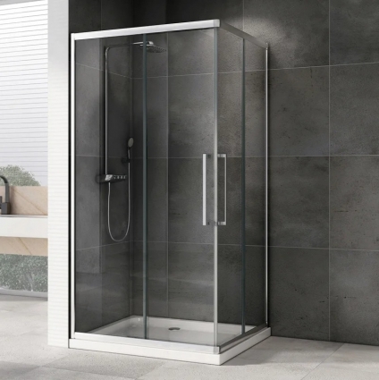 Душевой уголок Abber Schwarzer Diamant AG02129H 120x90, профиль хром, стекло прозрачное
