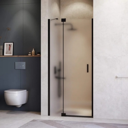 Душевая дверь в нишу RGW Hotel HO-014-B 1100х2000 профиль черный, стекло матовое
