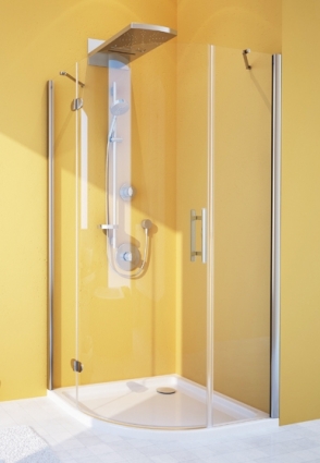 Душевой уголок GuteWetter Lux Meliori GK-101 левый 90x90 см стекло бесцветное, профиль хром