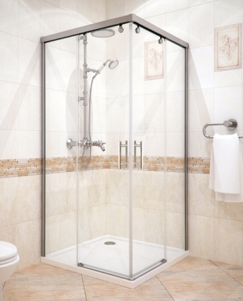 Душевой уголок GuteWetter Slide Square GK-864 100x100 см стекло бесцветное, профиль хром