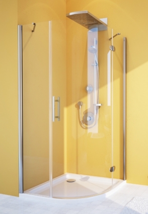 Душевой уголок GuteWetter Lux Meliori GK-101 правый 90x90 см стекло бесцветное, профиль хром