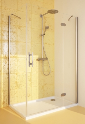 Душевой уголок GuteWetter Lux Rectan GK-103 правый 100x90 см стекло бесцветное, профиль хром